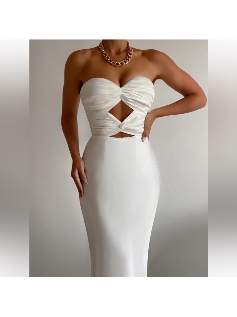 RNWY the label white Mich slip dress